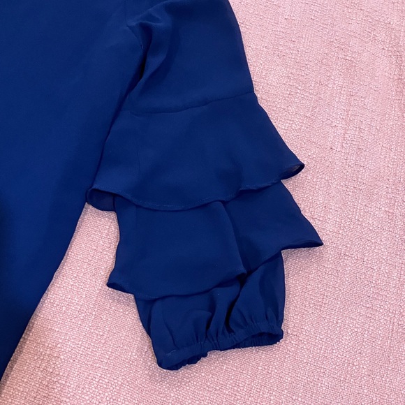 Naked Zebra  v-neck Navy Blue Mini Dress - Picture 6 of 16